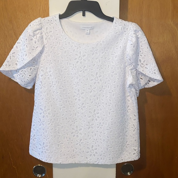 🤍NWOT Charter Club Eyelet Blouse - Picture 1 of 10